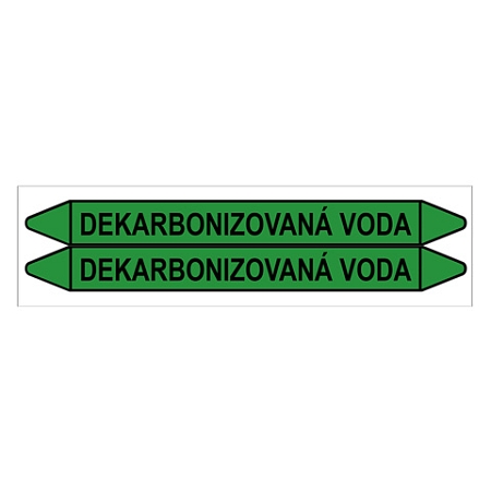 Značení potrubí, dekarbonizovaná voda,2 ks, 450 × 52 mm